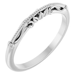 14K White Gold Polished Sculptural-Inspired Matching Band Size 7