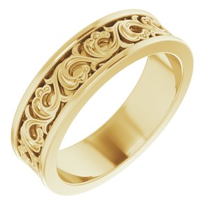 14K Yellow Gold Sculptural Band Size 8.5