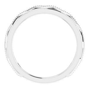 14K White Gold Polished Stackable Crown-Inspired Ring Size 7