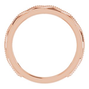 14K Rose Gold Polished Stackable Crown-Inspired Ring Size 7