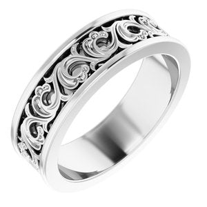 Platinum Sculptural Band Size 7