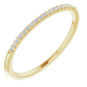 14K Yellow Gold Round .9 Mm .08 Ctw Natural Diamond Band Size 7
