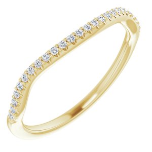 14K Yellow Gold Oval 8 X 6 Mm Si2-Si3, G-H :: 1/10 Ctw Polished 1/10 Ctw Natural Diamond Band Size 7