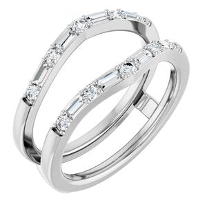 14K White Gold Straight Baguette 2.7 X 1.3 Mm Polished 1/2 Ctw Lab-Grown Diamond Ring Gurad Size 7