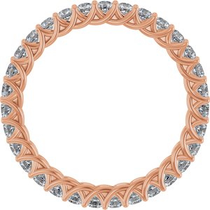 14K Rose Gold Round 2 Mm G-I Si2-Si3 9/10 Ctw Lab-Grown Diamond Eternity Band Size 7