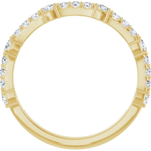 14K White Or Yellow Gold Round 2.2 Mm Polished 3/8 Ctw Natural Diamond Anniversary Band, Size 7