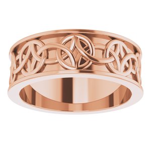 14K Yellow Or White Or Rose Gold Or Sterling Silver Or Platinum Celtic-Inspired Flat Band
