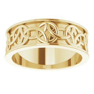 14K Yellow Gold 7 Mm Polished Celtic-Inspired Band Size 8