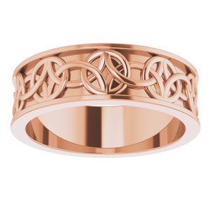 14K Yellow Or White Or Rose Gold Or Sterling Silver Or Platinum Celtic-Inspired Flat Band