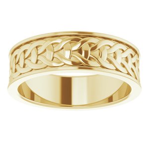 14K Yellow Gold Woven-Design Band Size 10.5