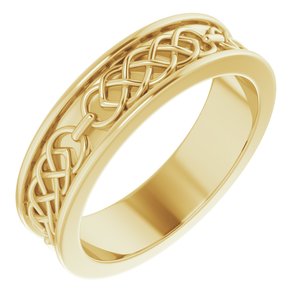 14K Yellow Gold Celtic-Inspired Band Size 10
