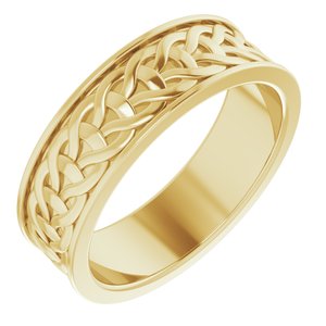 14K Yellow Gold Woven-Design Band Size 10.5