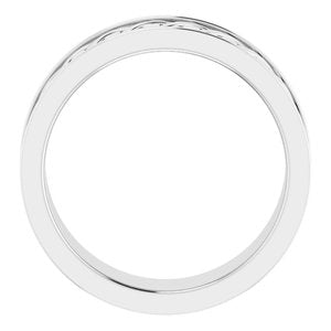14K White Gold Woven-Design Band Size 8