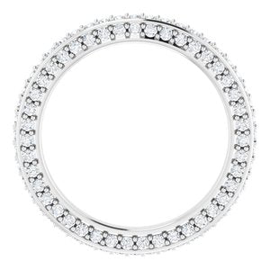 14K White Gold Round 1.1 Mm Gh Si2-Si3 5/8 Ctw Natural Diamond Eternity Band Size 4