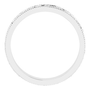 14K Yellow Or White Or Rose Gold Or Sterling Silver Or Platinum Milgrain Edge Floral Flat Band