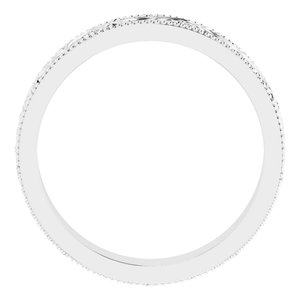 14K Yellow Or White Or Rose Gold Or Sterling Silver Or Platinum Milgrain Edge Floral Flat Band