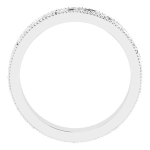 14K Yellow Or White Or Rose Gold Or Sterling Silver Or Platinum Milgrain Edge Floral Flat Band