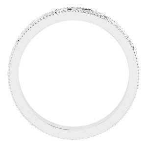14K Yellow Or White Or Rose Gold Or Sterling Silver Or Platinum Milgrain Edge Floral Flat Band