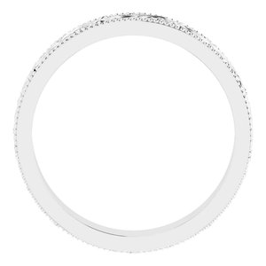 14K Yellow Or White Or Rose Gold Or Sterling Silver Or Platinum Milgrain Edge Floral Flat Band
