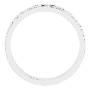 14K Yellow Or White Or Rose Gold Or Sterling Silver Or Platinum Milgrain Edge Floral Flat Band