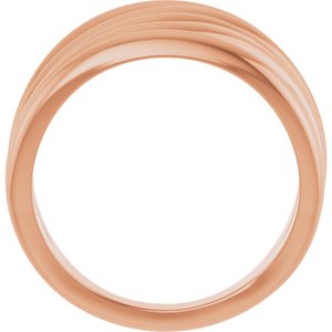 14K Rose Gold Polished Criss-Cross Ring Size 7