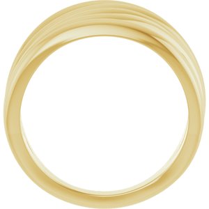 14K Yellow Gold Polished Criss-Cross Ring Size 7