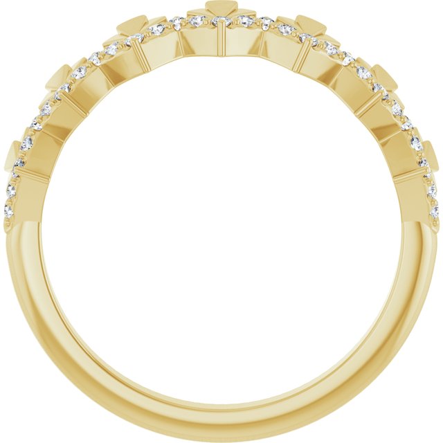 14K Yellow Gold Round 1.1 Mm Polished 1/6 Ctw Natural Diamond Vintage-Inspired Anniversary Band, Size 7