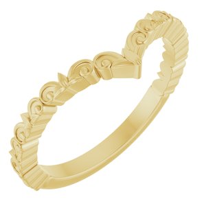 14K Yellow Gold 4.8 Mm Polished Vintage-Inspired V Ring Size 7