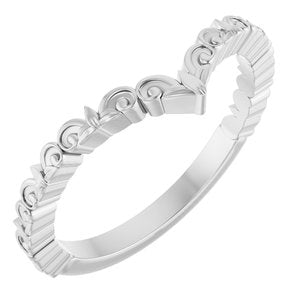 Sterling Silver 4.89 Mm Polished Vintage-Inspired V Ring Size 7
