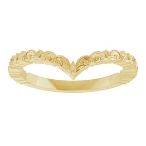 14K Yellow Gold 4.8 Mm Polished Vintage-Inspired V Ring Size 7