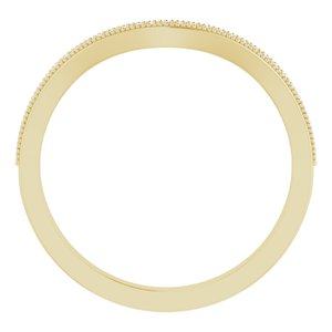 14K Yellow Gold Round 8 Mm .07 Ctw Natural Diamond Matching Band Size 7