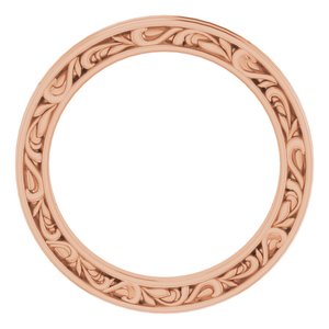 14K Yellow Or White Or Rose Gold Or Platinum 2 mm Floral Flat Band