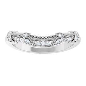 Platinum Round Polished 1/6 Ctw Natural Diamond Matching Band Size 7