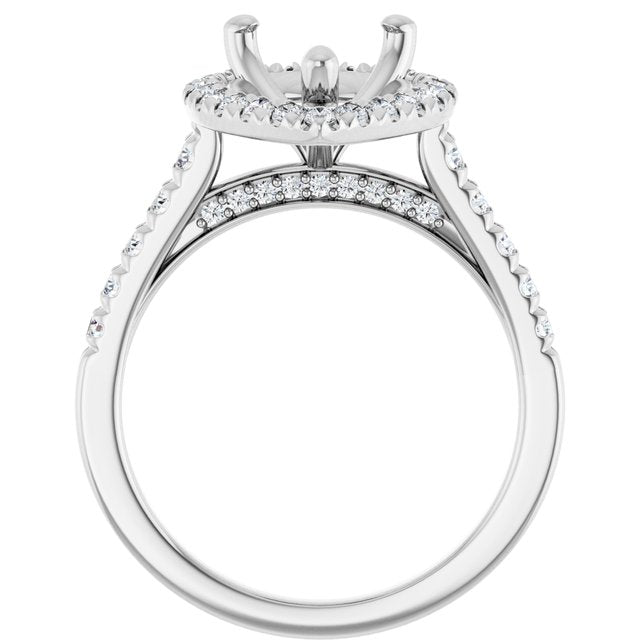 14K White Or Yellow Gold Pear 12 X 8 Mm Polished 5/8 Ctw Lab-Grown Diamond Semi-Set Engagement Ring, Size 7
