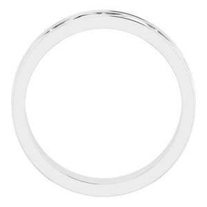 14K White Gold 6 Mm Polished X-Patterned Band Size 11