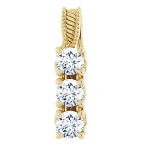 14K Yellow Gold Round 3.8Mm Gh Si1-Si2 5/8 Ctw Lab-Grown Diamond Pendant