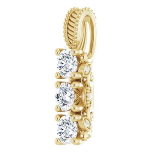 14K Yellow Gold Round 3.8Mm Gh Si1-Si2 5/8 Ctw Lab-Grown Diamond Pendant