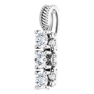 14K White Gold Round 3.8Mm Gh Si1-Si2 5/8 Ctw Lab-Grown Diamond Pendant