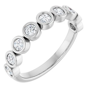 14K White Gold Round 2.5 Mm Polished 1/2 Ctw Lab-Grown Diamond Anniversary Band Size 7