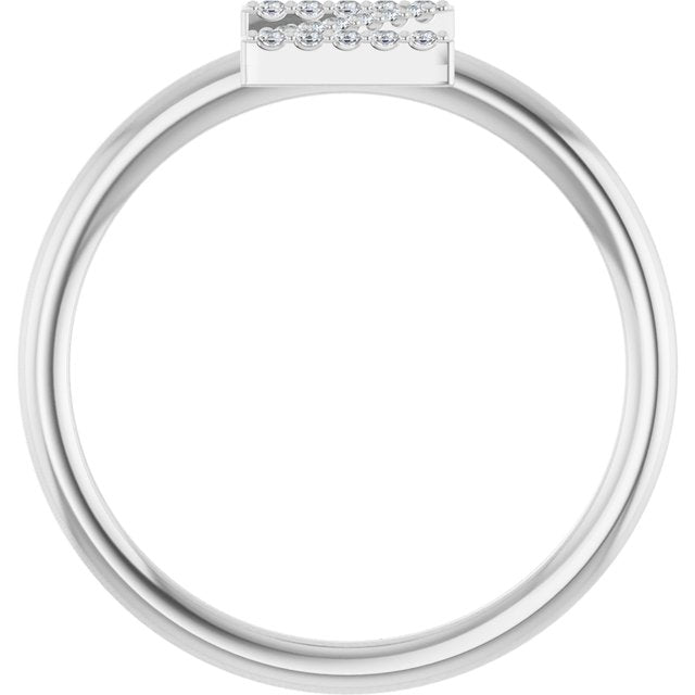 14K Yellow Or White Or Rose Gold Round I1, G-H Polished Natural Diamond Intial A Ring, Size 7