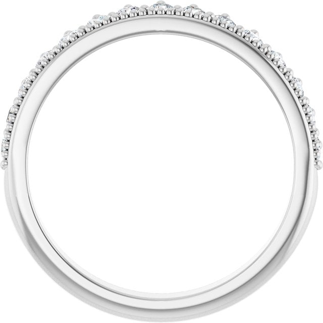 14K White Or Yellow Gold Round 2 Mm Polished 3/8 Ctw Natural Diamond Anniversary Band, Size 7