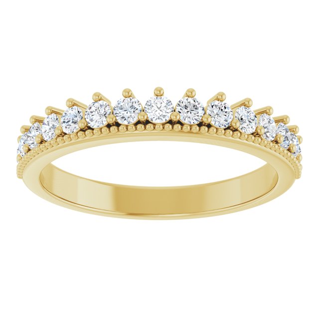 14K White Or Yellow Gold Round 2 Mm Polished 3/8 Ctw Natural Diamond Anniversary Band, Size 7