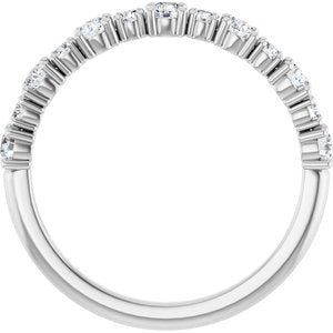 14K White Gold Round 2.5 Mm Polished 1/2 Ctw Lab-Grown Diamond Anniversary Band Size 7