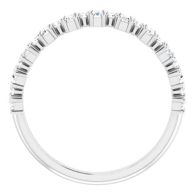 14K White Gold Straight Baguette 3 X 1.5 Mm Polished 1/2 Ctw Natural Diamond Anniversary Band, Size 7