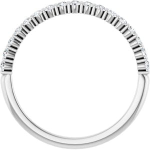 14K White Gold Round 1.5 Mm Polished 1/5 Ctw Lab-Grown Diamond Anniversary Band Size 7