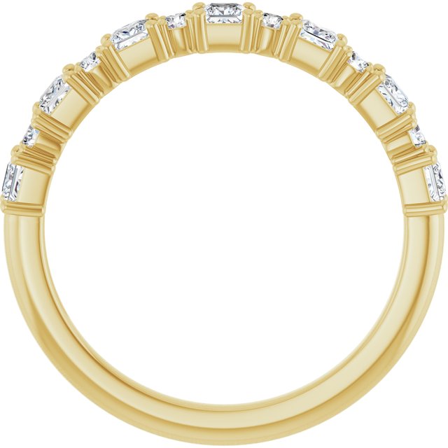 14K Yellow Gold Square 2.25 X 2.25 Mm Polished 5/8 Ctw Natural Diamond Anniversary Band, Size 7