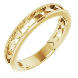 14K Yellow Gold Polished Open Geometric Stackable Ring Size 7