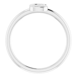 14K White Gold Initial S Ring Size 7