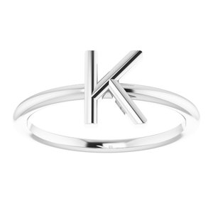 Sterling Silver Initial K Ring Size 7