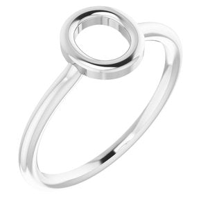 Sterling Silver Initial O Ring Size 7
